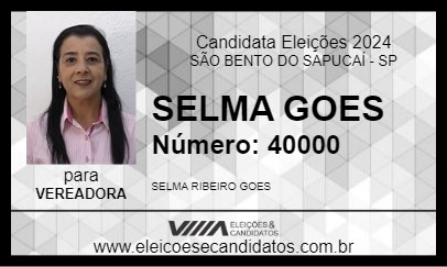 Candidato SELMA GOES 2024 - SÃO BENTO DO SAPUCAÍ - Eleições