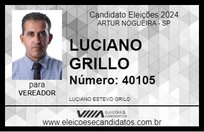 Candidato LUCIANO GRILLO 2024 - ARTUR NOGUEIRA - Eleições