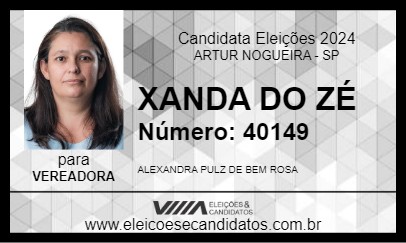 Candidato XANDA DO ZÉ 2024 - ARTUR NOGUEIRA - Eleições