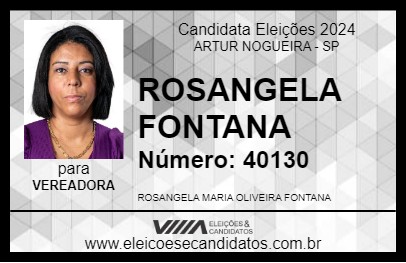 Candidato ROSANGELA FONTANA 2024 - ARTUR NOGUEIRA - Eleições