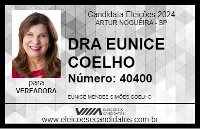 Candidato DRA EUNICE COELHO 2024 - ARTUR NOGUEIRA - Eleições