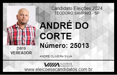 Candidato ANDRÉ DO CORTE 2024 - TEODORO SAMPAIO - Eleições