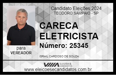 Candidato CARECA ELETRICISTA 2024 - TEODORO SAMPAIO - Eleições