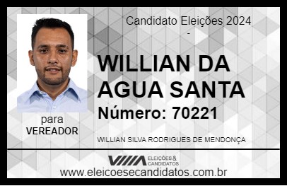 Candidato WILLIAN DA AGUA SANTA 2024 - SÃO LUÍS DO PARAITINGA - Eleições