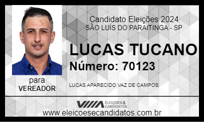 Candidato LUCAS TUCANO 2024 - SÃO LUÍS DO PARAITINGA - Eleições