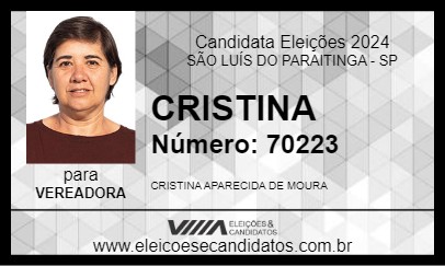 Candidato CRISTINA 2024 - SÃO LUÍS DO PARAITINGA - Eleições