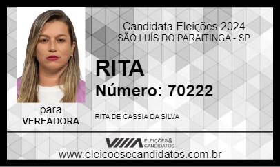 Candidato RITA 2024 - SÃO LUÍS DO PARAITINGA - Eleições