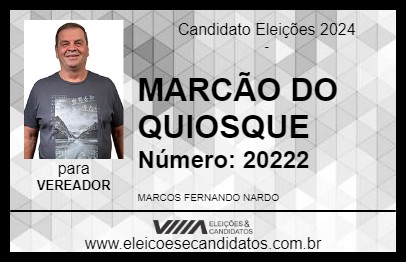 Candidato MARCÃO DO QUIOSQUE 2024 - BARRA BONITA - Eleições