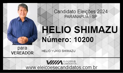 Candidato HELIO SHIMAZU 2024 - PARANAPUÃ - Eleições