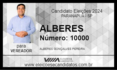 Candidato ALBERES 2024 - PARANAPUÃ - Eleições