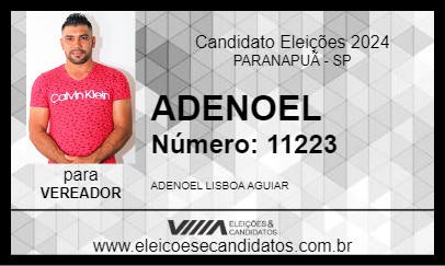 Candidato ADENOEL 2024 - PARANAPUÃ - Eleições