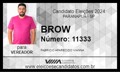 Candidato BROW 2024 - PARANAPUÃ - Eleições