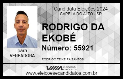 Candidato RODRIGO DA EKOBÉ 2024 - CAPELA DO ALTO - Eleições