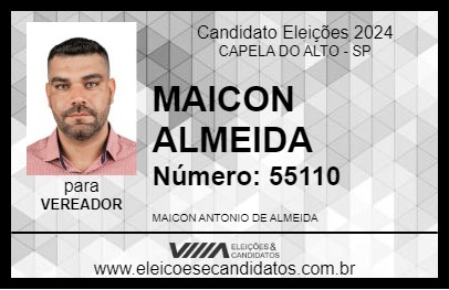 Candidato MAICON ALMEIDA 2024 - CAPELA DO ALTO - Eleições