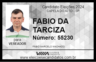 Candidato FABIO DA TARCIZA 2024 - CAPELA DO ALTO - Eleições