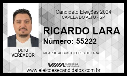 Candidato RICARDO LARA 2024 - CAPELA DO ALTO - Eleições