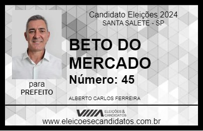 Candidato BETO DO MERCADO 2024 - SANTA SALETE - Eleições