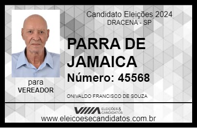 Candidato PARRA DE JAMAICA 2024 - DRACENA - Eleições