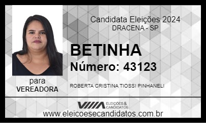 Candidato BETINHA 2024 - DRACENA - Eleições