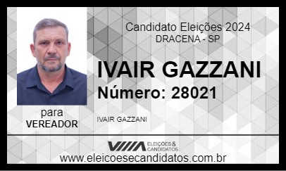 Candidato IVAIR GAZZANI 2024 - DRACENA - Eleições