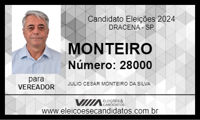 Candidato MONTEIRO 2024 - DRACENA - Eleições