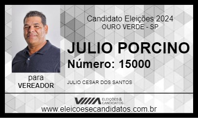 Candidato JULIO PORCINO 2024 - OURO VERDE - Eleições