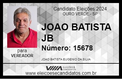 Candidato JOAO BATISTA JB 2024 - OURO VERDE - Eleições