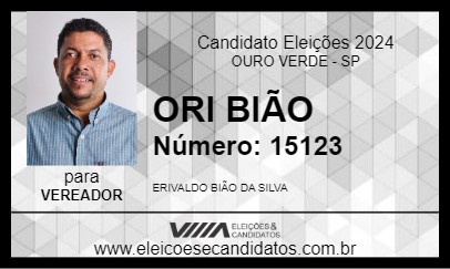 Candidato ORI BIÃO 2024 - OURO VERDE - Eleições