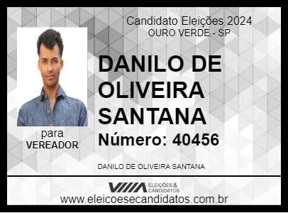 Candidato DANILO RESENHA 2024 - OURO VERDE - Eleições