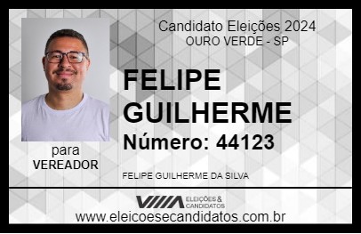 Candidato FELIPE GUILHERME 2024 - OURO VERDE - Eleições