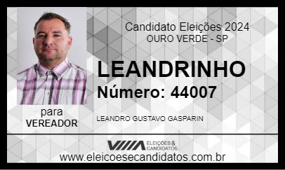 Candidato LEANDRINHO 2024 - OURO VERDE - Eleições