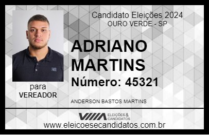 Candidato ANDERSON MARTINS 2024 - OURO VERDE - Eleições