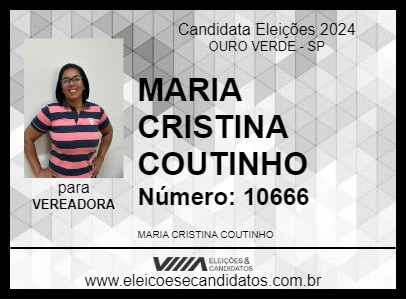 Candidato CRIS COUTINHO 2024 - OURO VERDE - Eleições