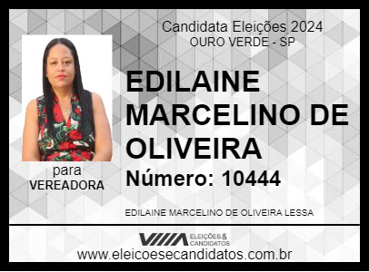 Candidato EDILAINE BIBI 2024 - OURO VERDE - Eleições