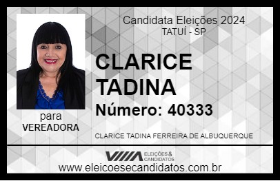 Candidato CLARICE TADINA 2024 - TATUÍ - Eleições