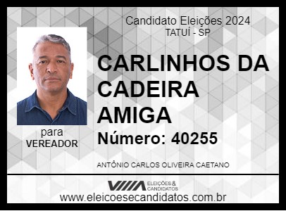 Candidato CARLINHOS DA CADEIRA AMIGA 2024 - TATUÍ - Eleições