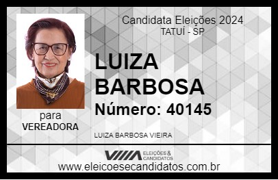 Candidato LUIZA BARBOSA 2024 - TATUÍ - Eleições