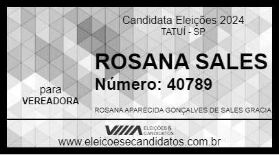 Candidato ROSANA SALES 2024 - TATUÍ - Eleições