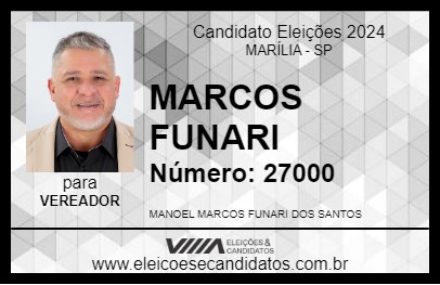 Candidato MARCOS FUNARI 2024 - MARÍLIA - Eleições