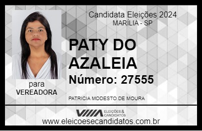 Candidato PATY DO AZALEIA 2024 - MARÍLIA - Eleições