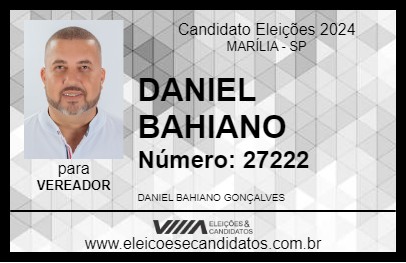 Candidato DANIEL BAHIANO 2024 - MARÍLIA - Eleições