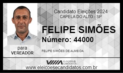 Candidato FELIPE SIMÕES 2024 - CAPELA DO ALTO - Eleições