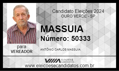 Candidato MASSUIA 2024 - OURO VERDE - Eleições