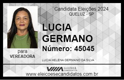 Candidato LUCIA GERMANO 2024 - QUELUZ - Eleições