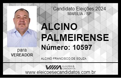 Candidato ALCINO PALMEIRENSE 2024 - MARÍLIA - Eleições