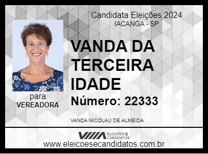 Candidato VANDA DA TERCEIRA IDADE 2024 - IACANGA - Eleições