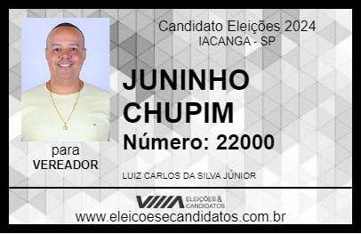 Candidato JUNINHO CHUPIM 2024 - IACANGA - Eleições