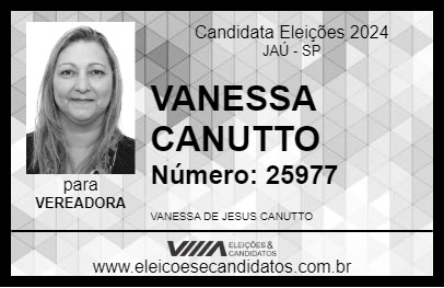 Candidato VANESSA CANUTTO 2024 - JAÚ - Eleições