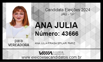 Candidato ANA JULIA 2024 - JAÚ - Eleições