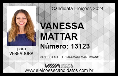 Candidato VANESSA MATTAR 2024 - JAÚ - Eleições